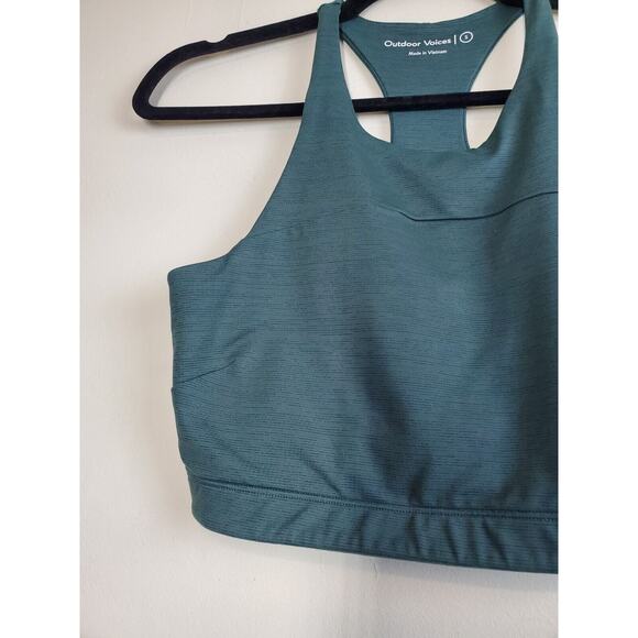 Outdoor Voices Womens Sports Bra Small Stretch Racerback Green TechSweat Crop - Picture 5 of 11